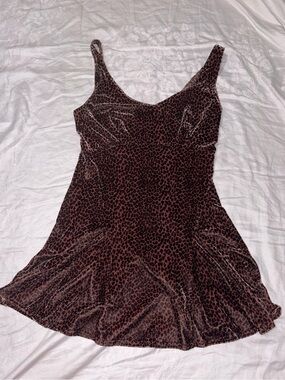 Htf Like new RARE Vintage Victoria’s Secret Velvet Leopard Babydoll Dress